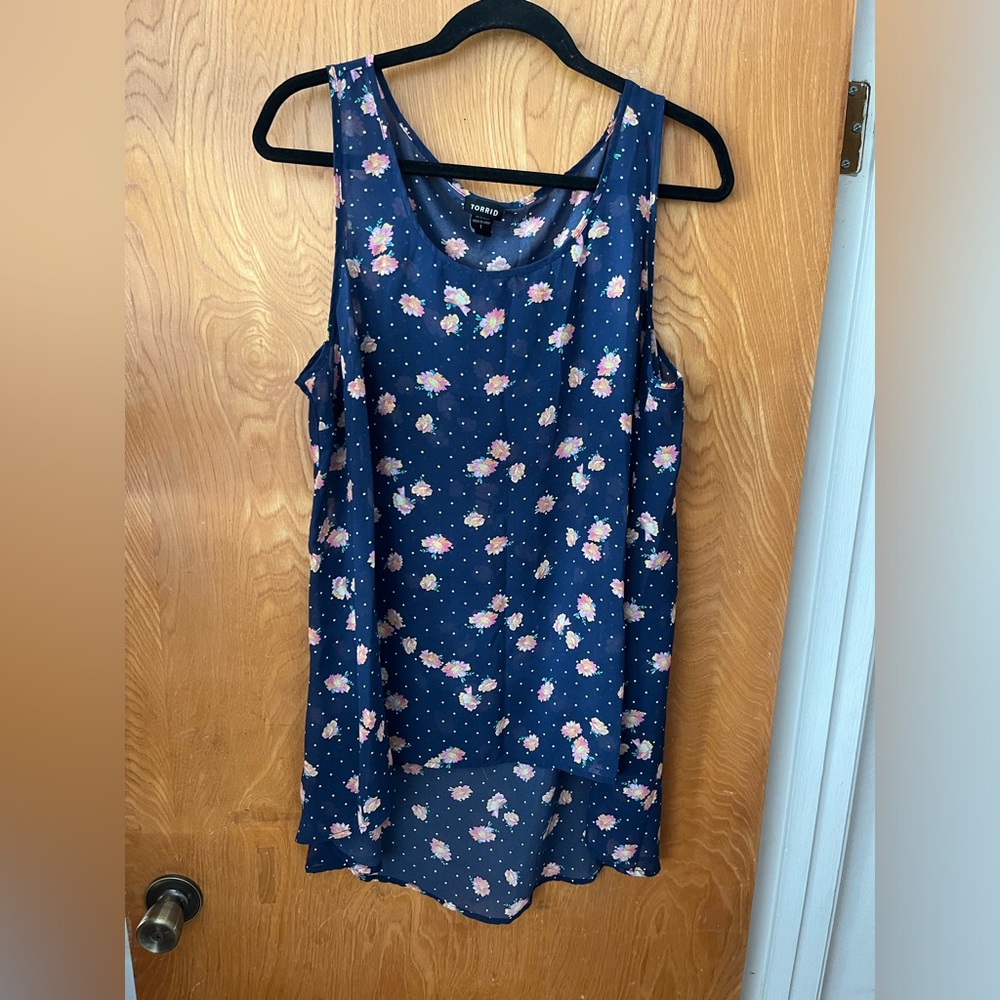 Torrid floral polka dot sheer tank top 1(1X)